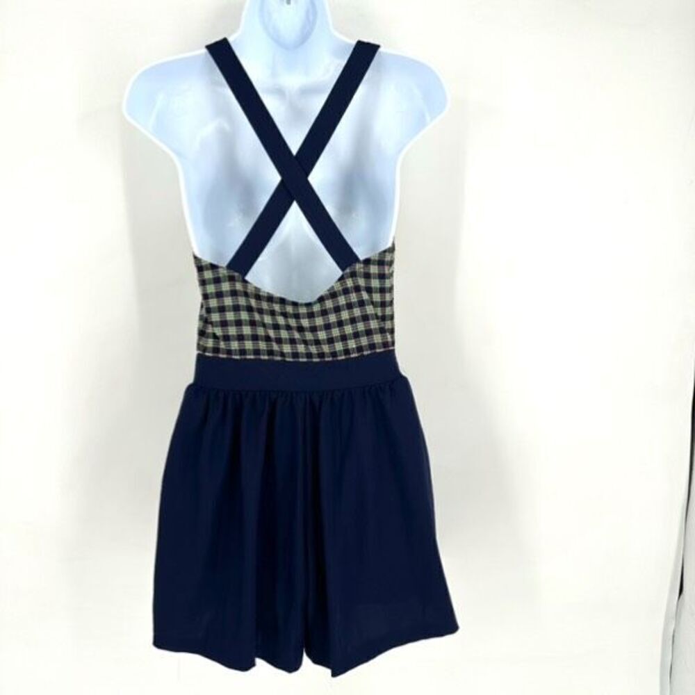Vintage 80s Jantzen Women's Criss-Cross Back Swimshorts One Piece Blue Size 10 - Picture 9 of 9